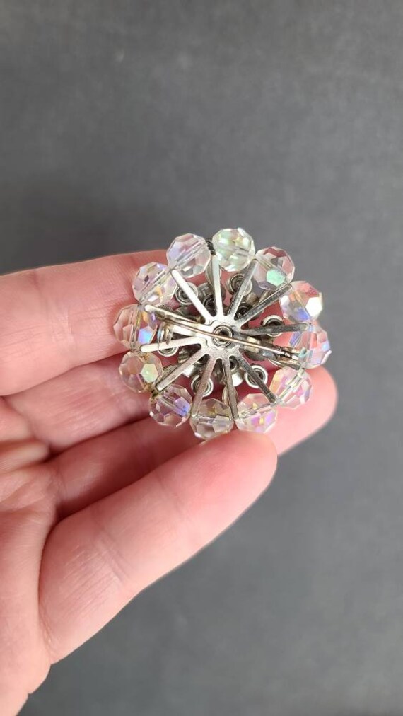 Vintage Circular Domed Rhinestone Brooch - image 9