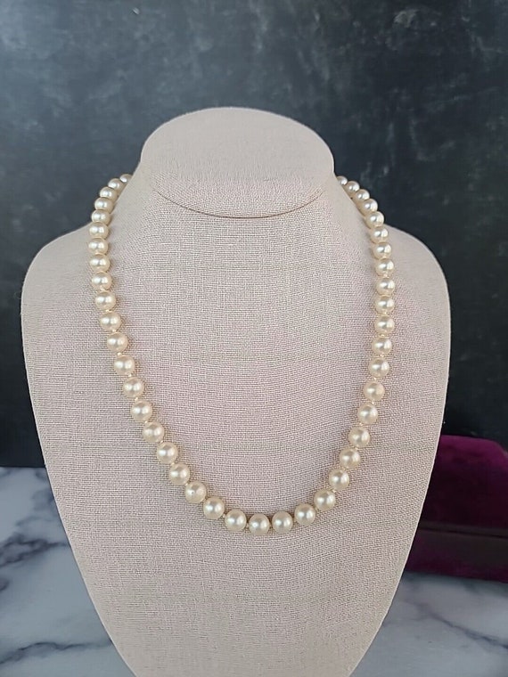 Faux Pearl Hand-knotted Beaded Necklace Rhinestone