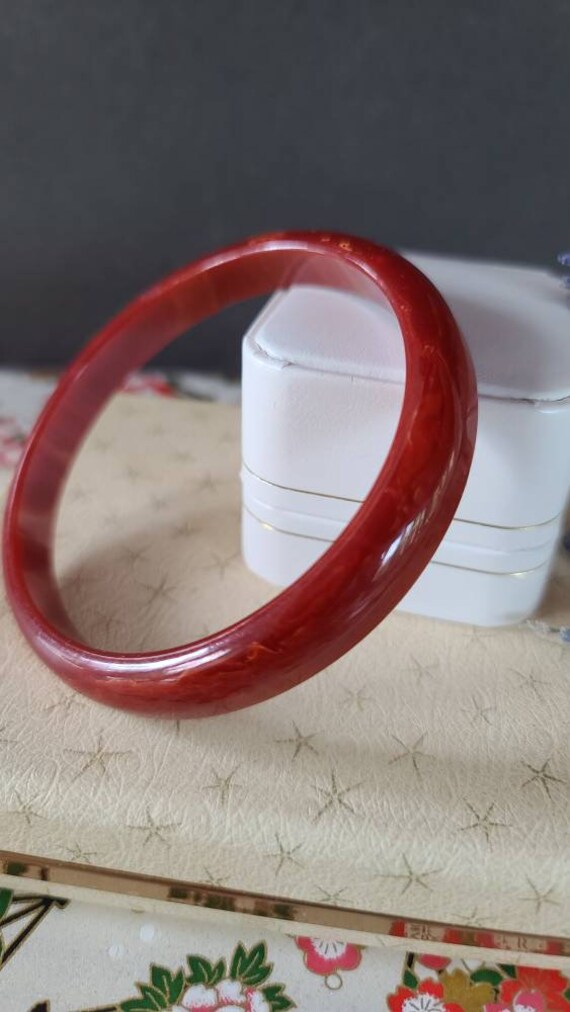 Bakelite Tomato Soup Bangle - image 2