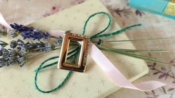 Parklane Rectangular Rhinestone Gold Pendant - image 1