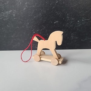 Wooden Riding Horse Christmas Ornament