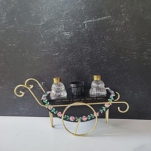 Push Cart Floral Salt And Pepper Shakers Vintage