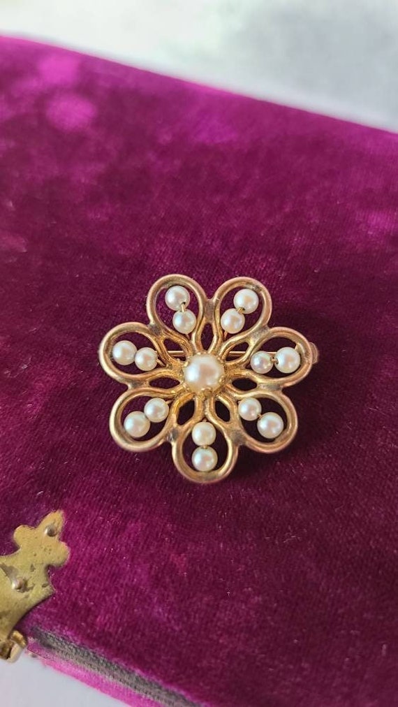 Marvella 12KT GF Floral Brooch - image 1