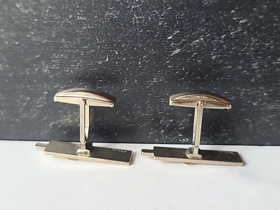 Sterling Silver 925 Rectangular Ruler Cufflinks, … - image 5