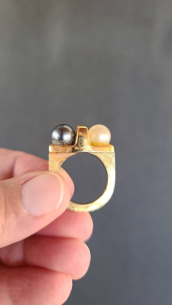Vintage Faux Pearl Statement Ring