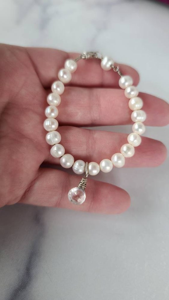 925 Pearl Crystal Bracelet - image 2