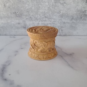 Vintage Carved Wooden Trinket Box