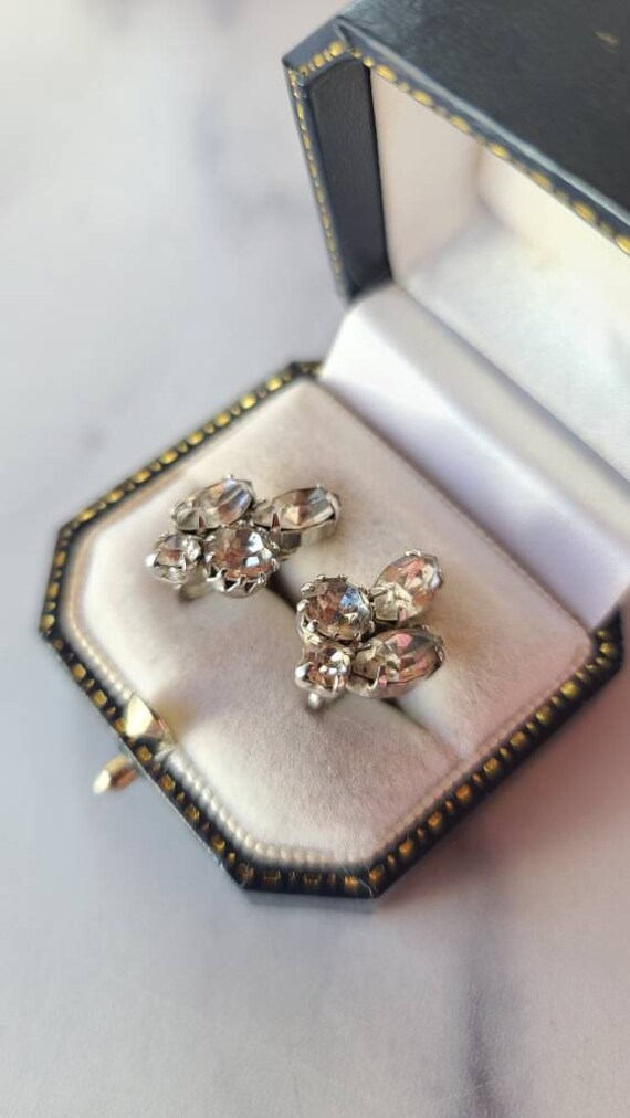 Vintage Rhinestone Screwback Earrings - image 2