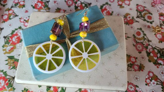 Lemon Slice Dangling Earrings - image 4