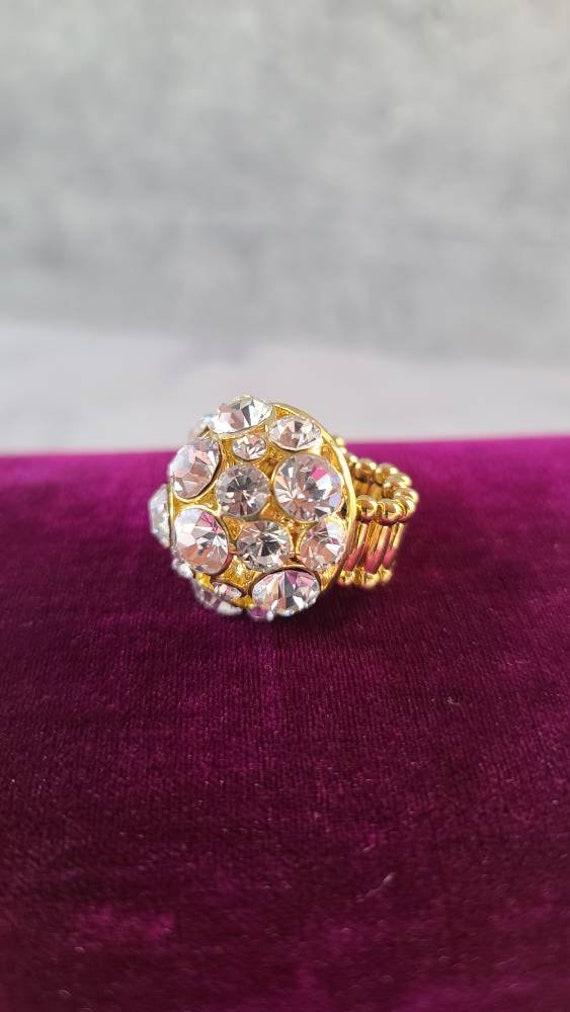 Vintage Rhinestone Statement Ring - image 1