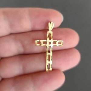 14K Gold Filigree Cross Pendant
