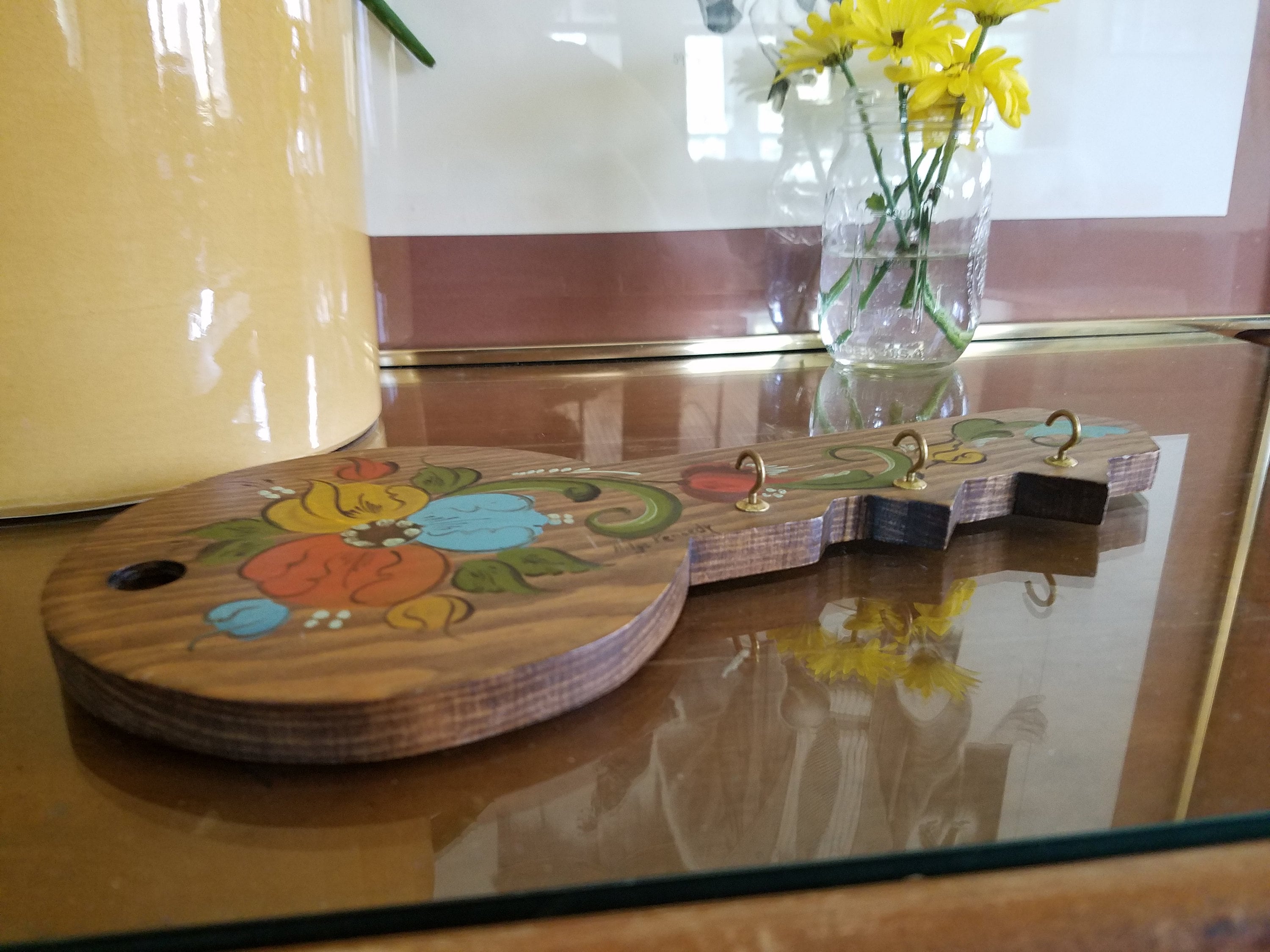 Vintage Handpainted Wooden Key Shaped Key Holder by Helga Etsy UK