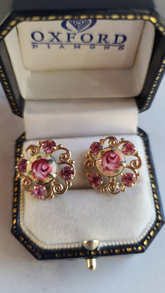 Vintage Guilloche Rose Scatter Pins - image 2