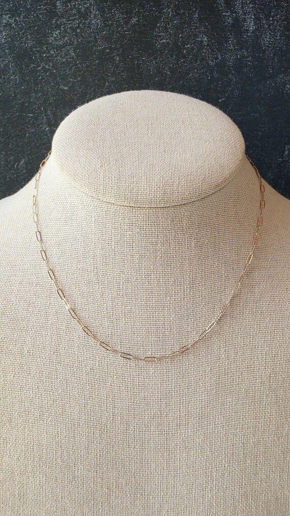 925 Sterling Silver Paperclip Adjustable Chain Necklace Vintage
