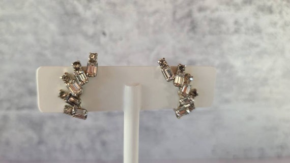 Rhinestone Screwback Earrings - image 1