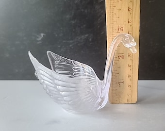 60年代の透明プラスチック製白鳥の置物小物入れ - Etsy 日本