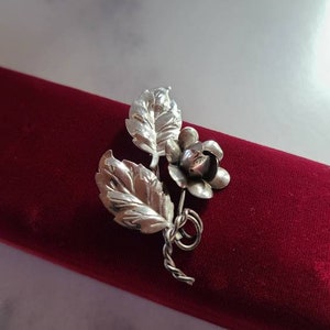Vintage Sterling Floral Brooch