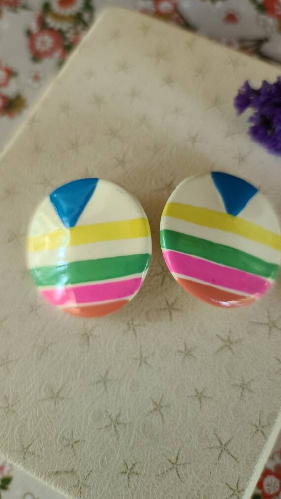 1980s Geometric Earrings - image 2