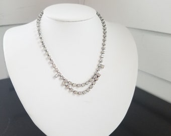 Vintage Rhinestone Necklace Costume Jewelry Bridal Jewelry Choker Necklace