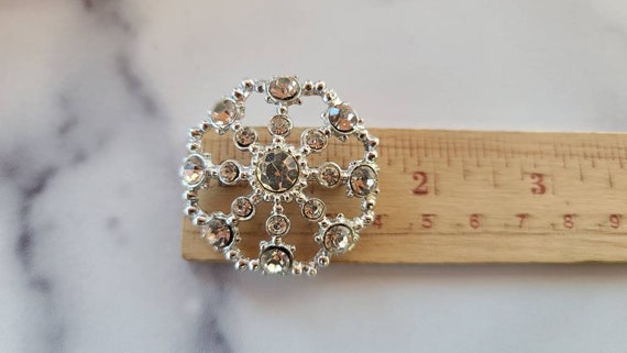 Rhinestone Circular Brooch - image 7