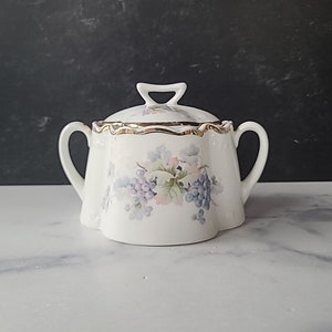 Vintage Lidded Floral Sugar Bowl