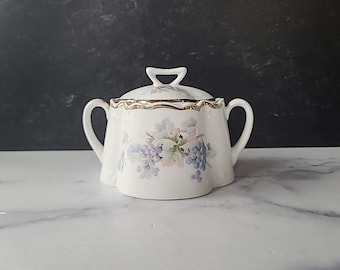 Azucarero vintage con tapa floral