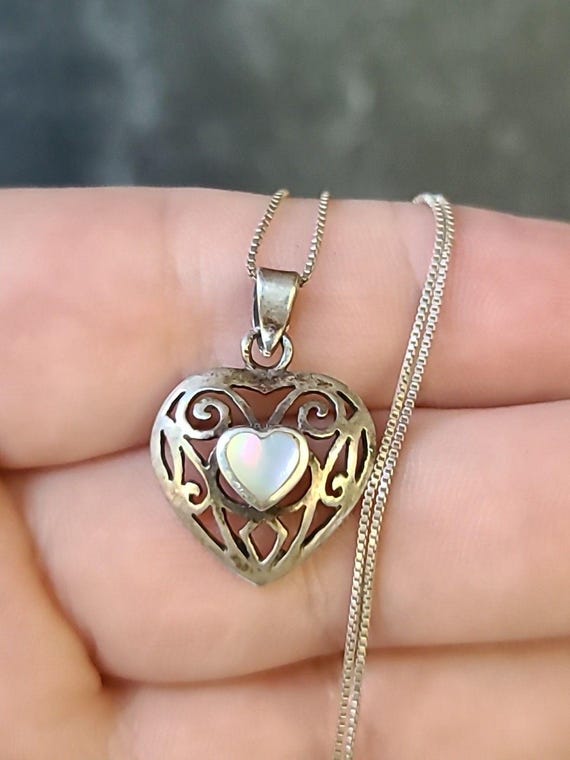 シルバーネックレス ペンダント ハート型 スターリングシルバー