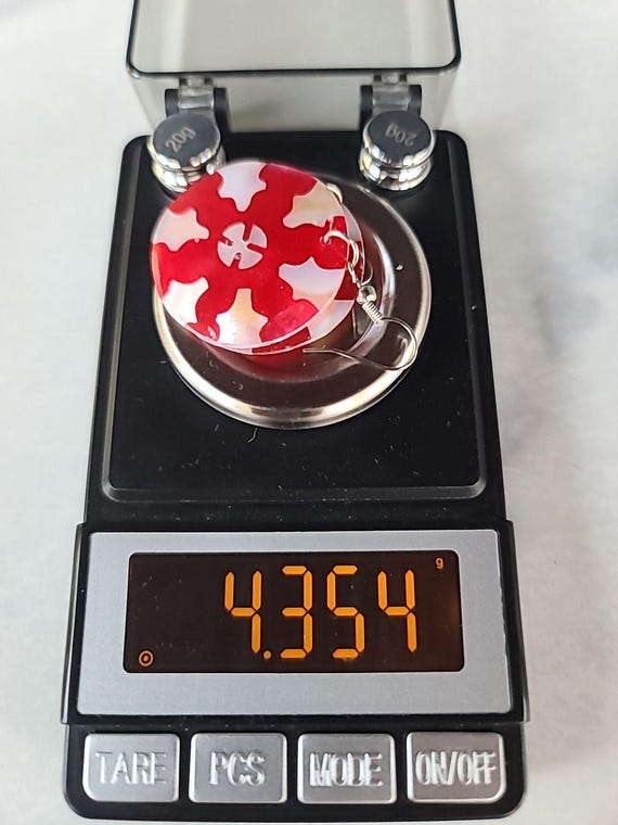 Red And White Circular Shell Dangling Pierced Ear… - image 10