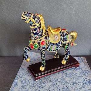 Vintage Chinese Cloisonne Horse Figure