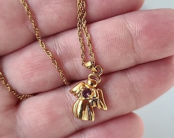 Avon Birthstone Angel Pendant Necklace Vintage