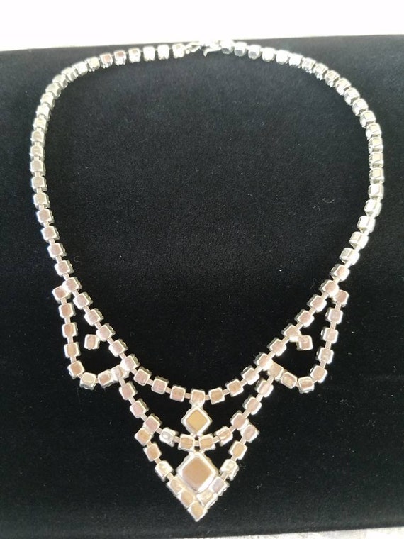 Glamorous Rhinestone Necklace, Vintage Wedding Ne… - image 10