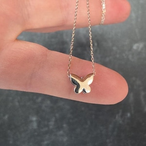 925 Sterling Silver Butterfly Pendant Adjustable Necklace Vintage image 2