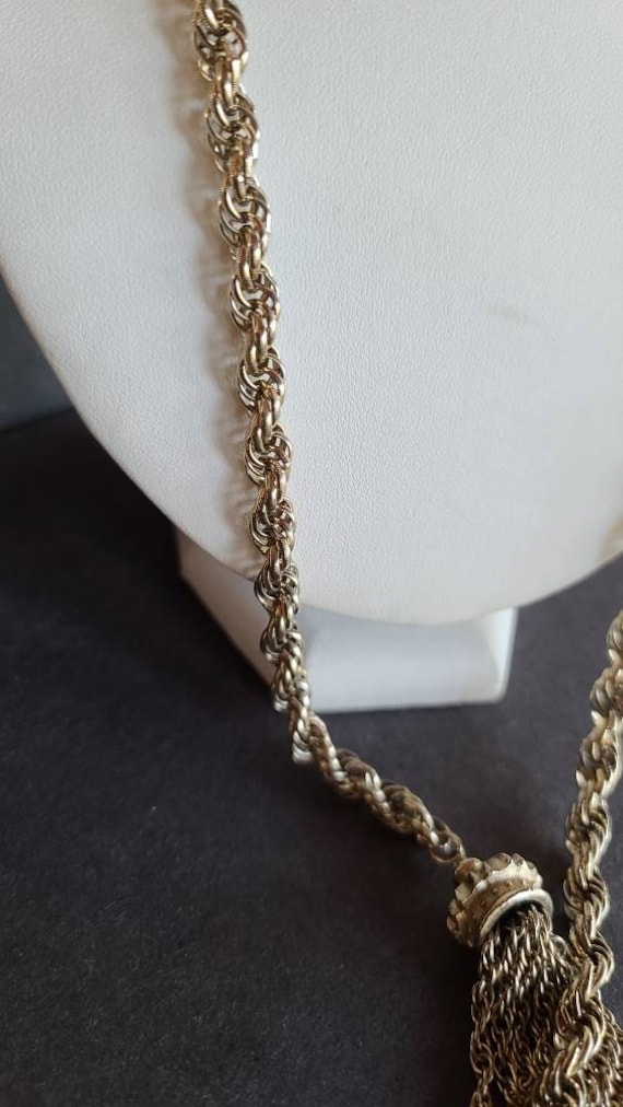 Vintage Lariat Tassel Necklace - image 6