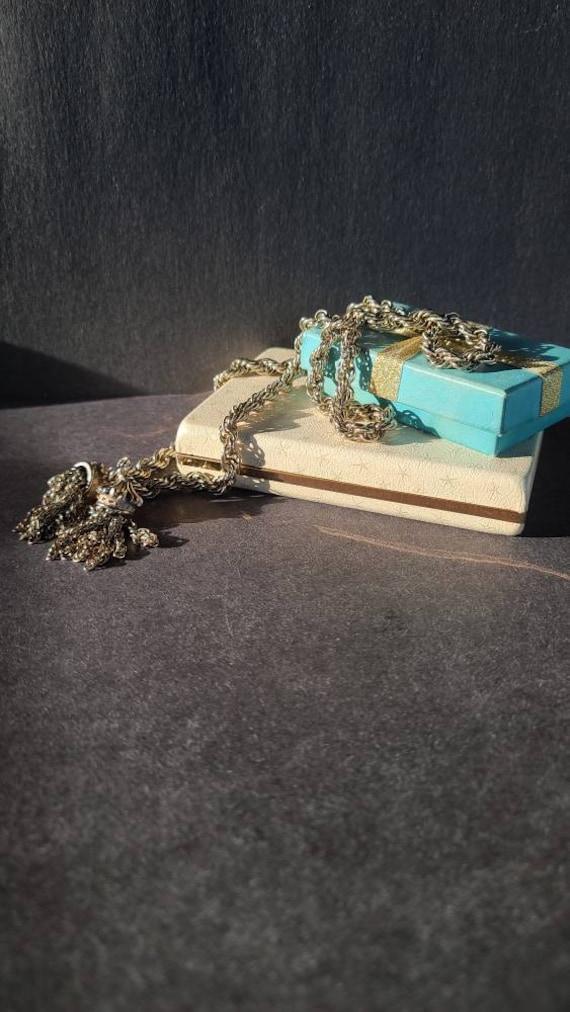 Vintage Lariat Tassel Necklace - image 3