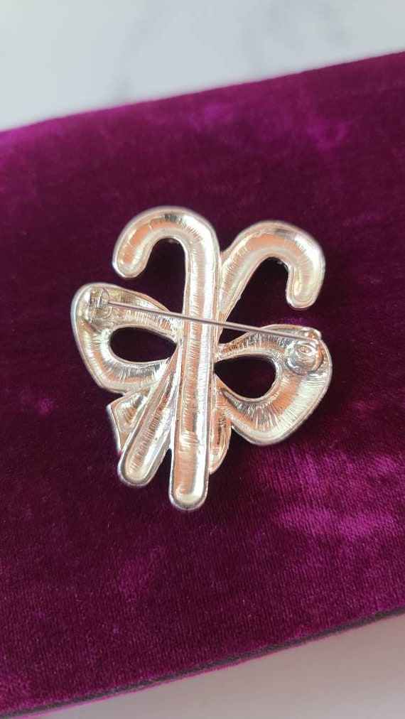 Double Candy Cane Bow Brooch - image 8