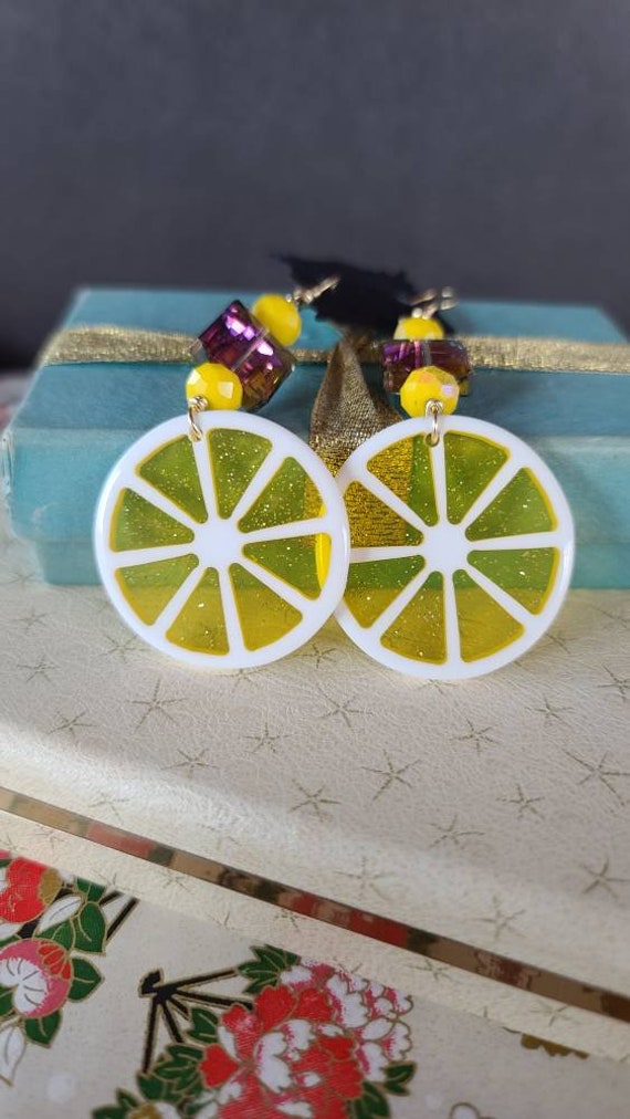 Lemon Slice Dangling Earrings - image 5