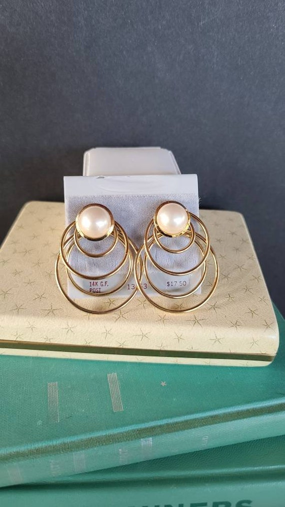 Vintage 14K Gold Filled Pierced Earrings - image 1