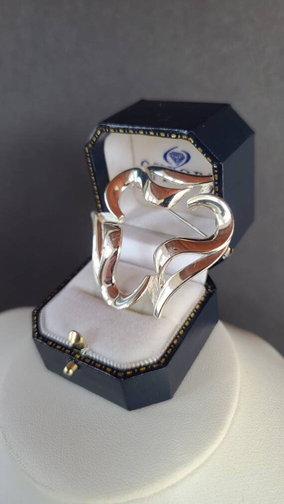 Monet Silver Triangular Brooch - image 5