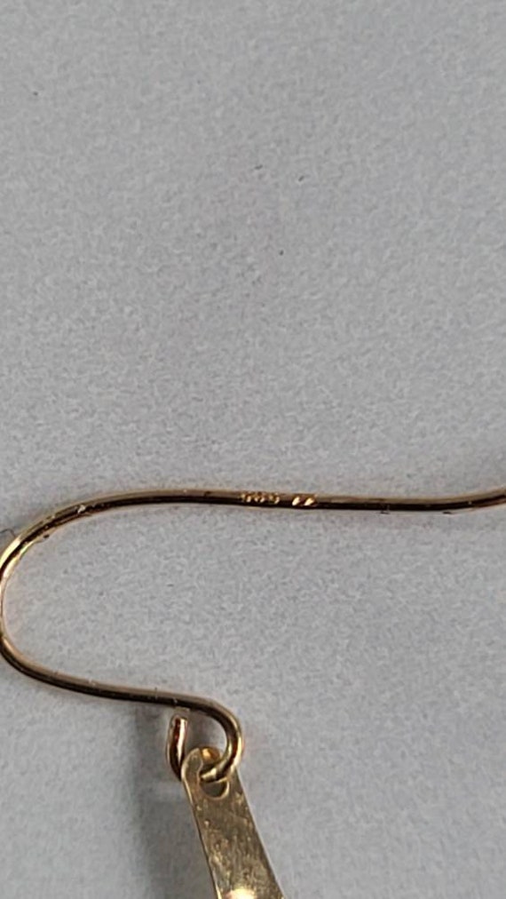 Vintage 14K Gold Ribbon Dangling Earrings - image 10