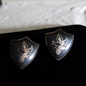 Siam Sterling Silver Shield Cuff Links