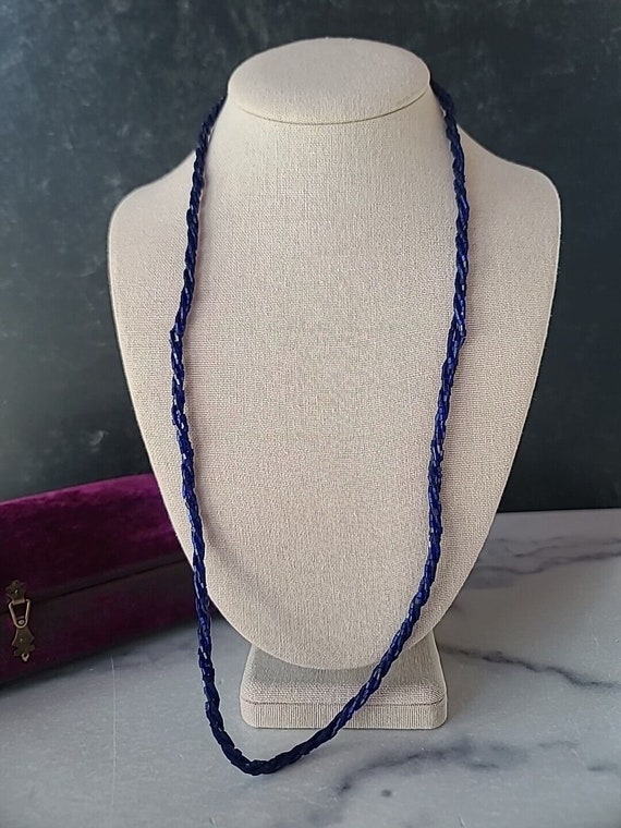 Vintage Blue Glass Beaded Necklace
