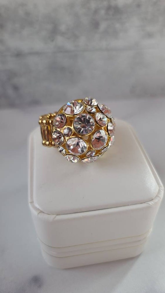 Vintage Rhinestone Statement Ring - image 6