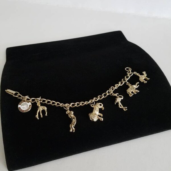 Brookfield Zoo Charm Bracelet, Vintage Costume Jewelry, Gifts for Her