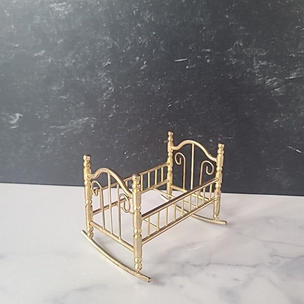 Vintage Brass Small Doll Cradle