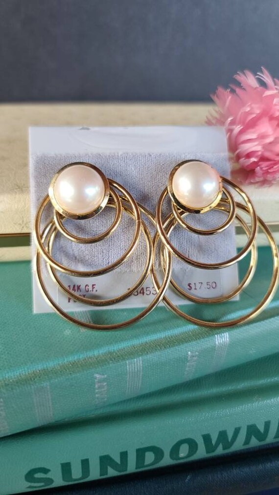 Vintage 14K Gold Filled Pierced Earrings - image 4