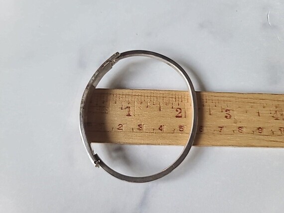Abalone Shell Hinged Bangle Bracelet Vintage - image 9