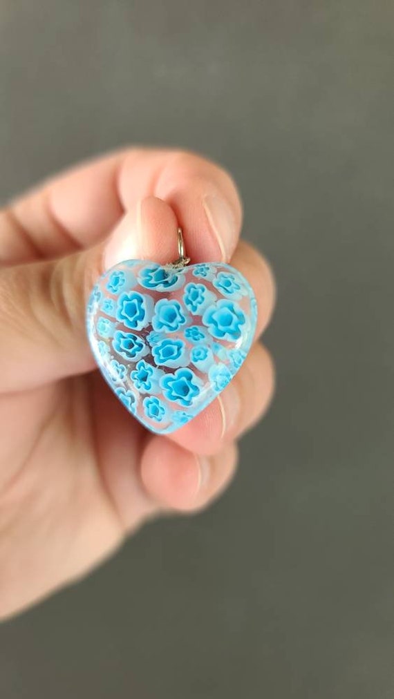 Millefiori Blue Heart Pendant - image 2