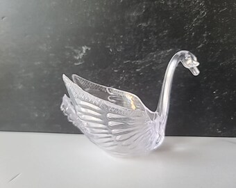 60年代の透明プラスチック製白鳥の置物小物入れ - Etsy 日本
