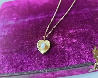 Krementz GF Opal Heart Pendant Necklace