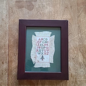 Vintage Framed Cross Stitch Alphabet Art